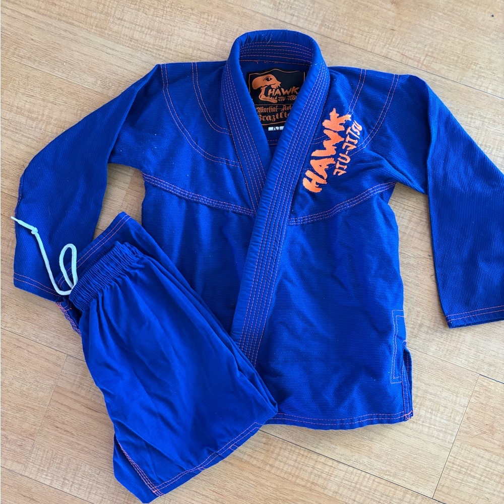 Kids Hawk Brazilian Jiu Jitsu Gi – Size 1 – BJJ / Judo / Martial Arts Uniform